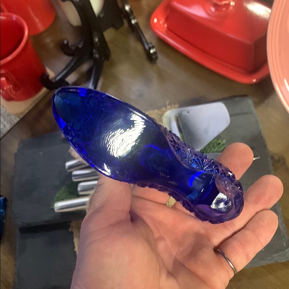 Cobalt Blue Fenton Decorative Glass Shoe - Women Shoes - Picture 4 of 4